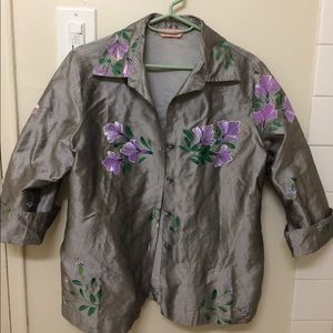 hand painted silk shirt